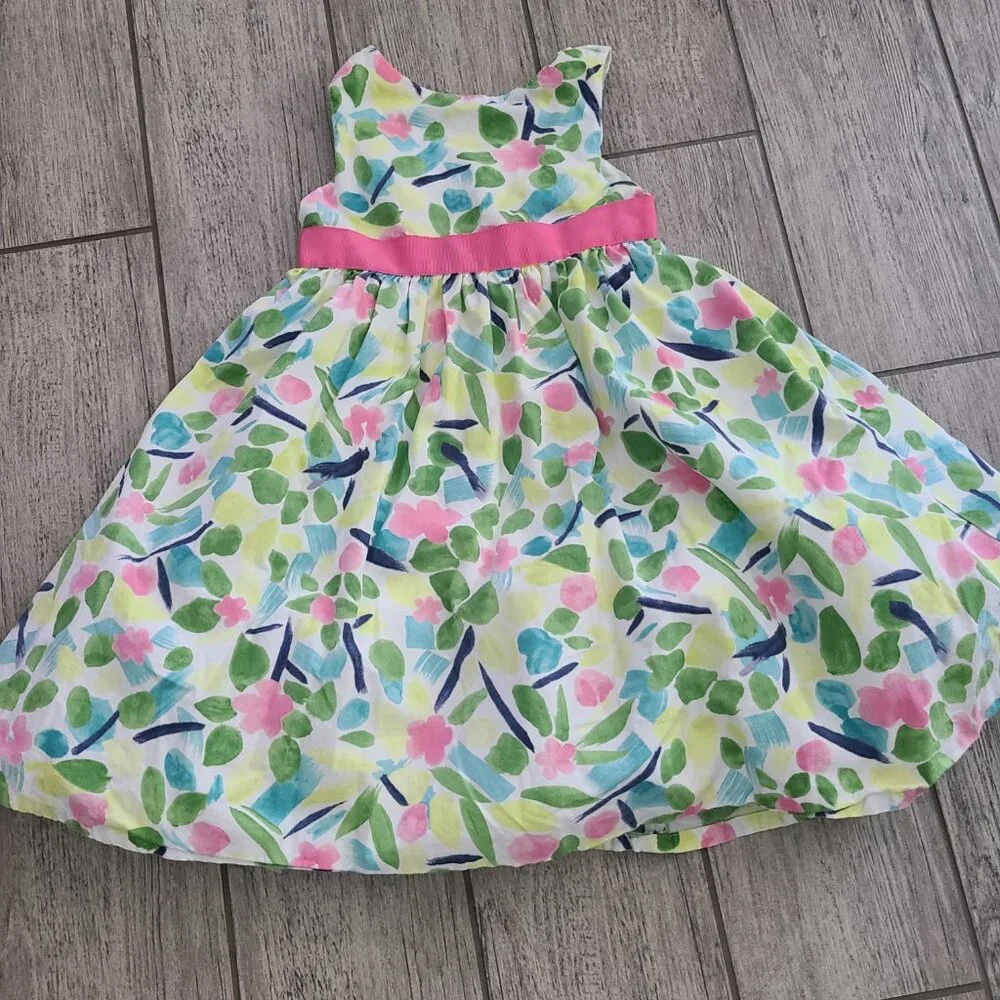 Gymboree Flower Garden Watercolor Party Dress Girls Size 4